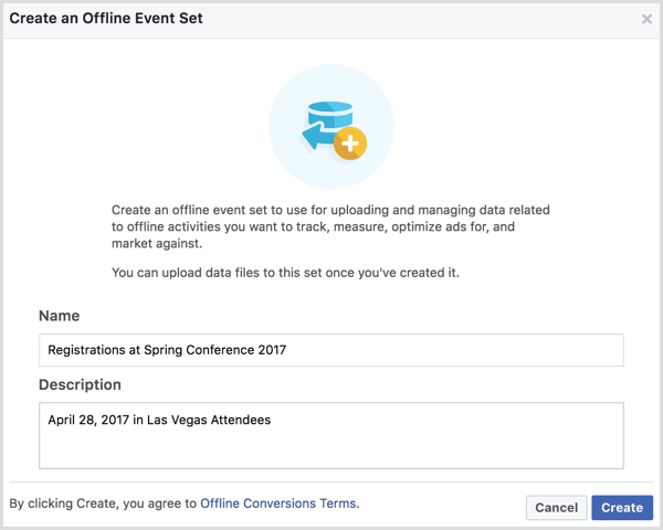 Facebook Business Manager skapar offline-evenemang
