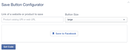 facebook-spara-knappen inställd på tom webbadress