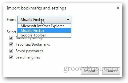 Överför bokmärken Firefox 8
