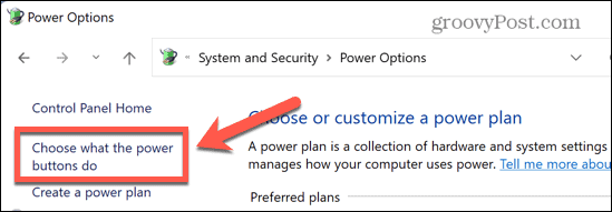 Windows-systemet väljer vad strömknapparna gör