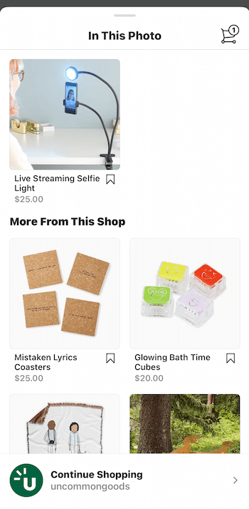 exempel på ett objekt i ett Instagram-köpbart inlägg noterat på det här fotot med mer från den här butiken som föreslås nedan
