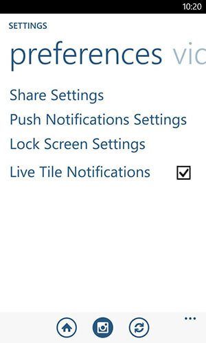 windows telefon instagram app anmälningsalternativ