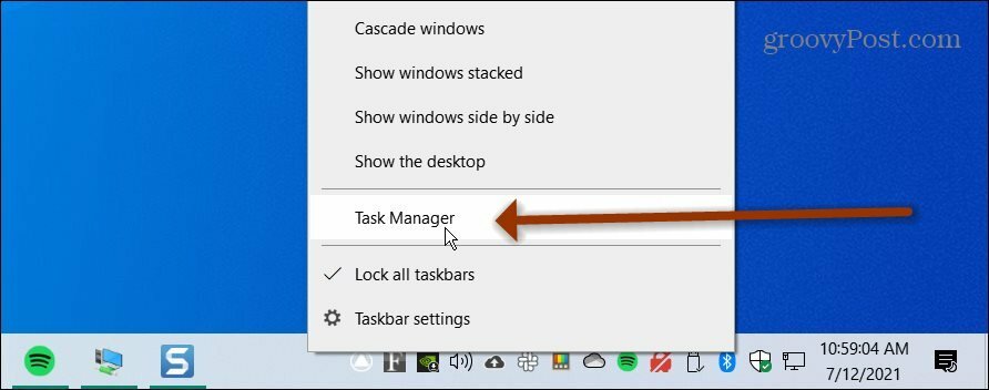 Aktivitetshanteraren Windows 10