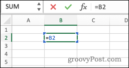 En direkt cirkulär referens i Excel