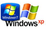 Windows Xp och Windows 7-logotyper