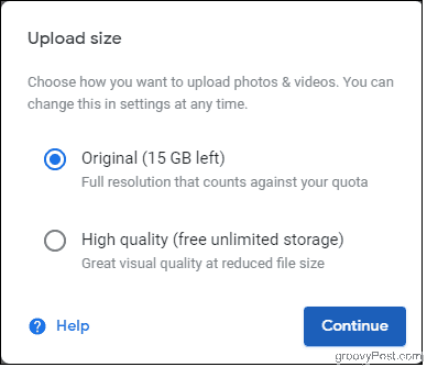 Google Upload Storleksbegränsning till 15 GB eller komprimerad