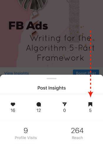 Post Insights för Instagram-affärspost
