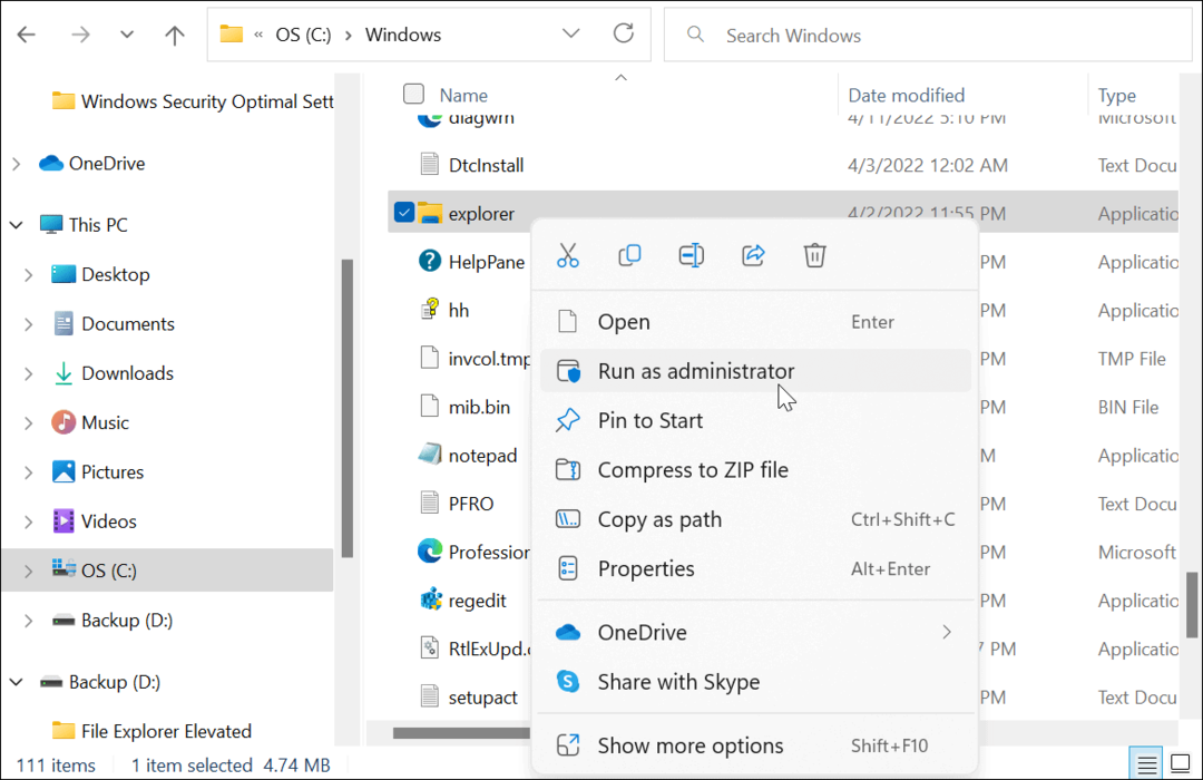 Hur man kör Windows 11 File Explorer som administratör