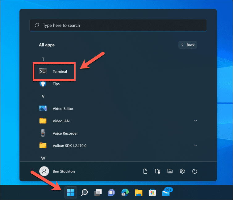 Öppna terminalen i Windows 11