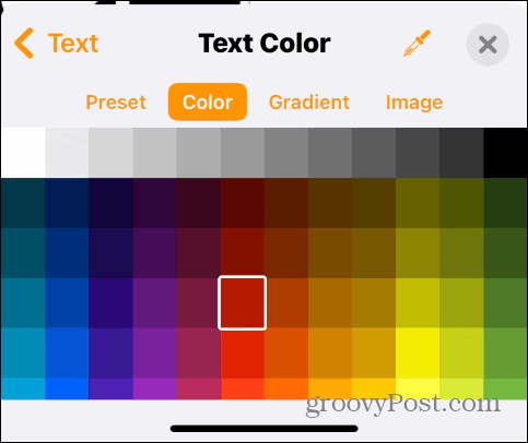 Ändra textfärg på iPhone