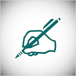 Detta är en kricklinjeillustration av en handstil med en penna. Seth Godin tränar dagligen på sin blogg.