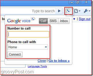 Skärmdump Google Voice