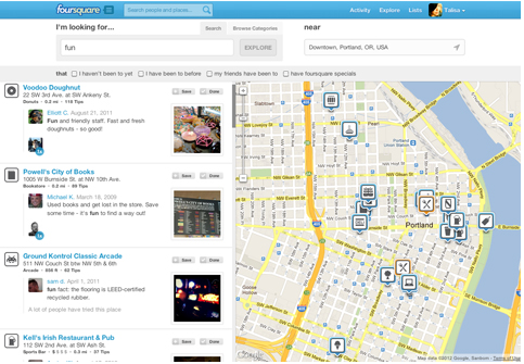 Foursquare utforskar nu på webben