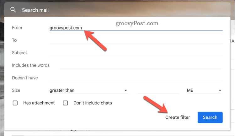 Skapa Gmail-filter