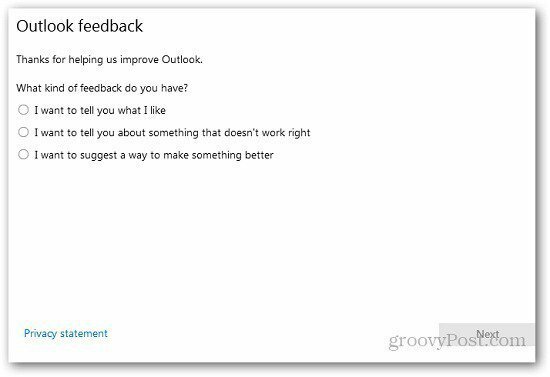 Så skickar du feedback om Outlook.com till Microsoft