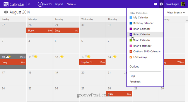 Hur du exporterar Desktop Outlook 2013-kalender till Outlook.com