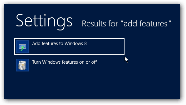 Lägg till funktioner i Windows 8