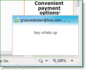 var du hittar Windows Live Messenger-popup-fönster när du använder webbläsarmeddelanden