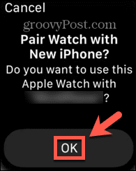 Apple Watch bekräftar ihopkopplingen
