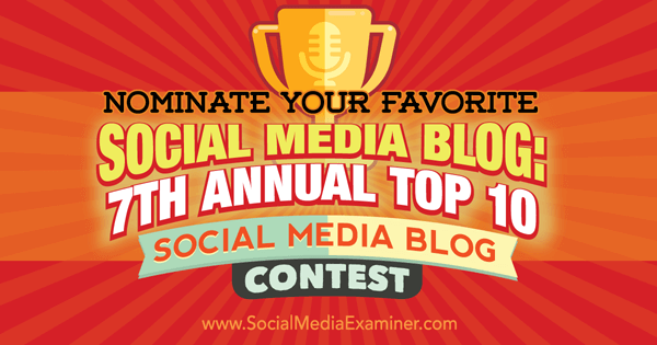 bästa sociala medier bloggtävling