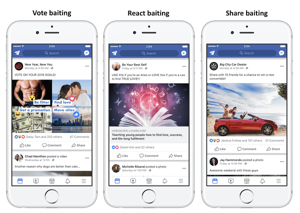 Facebook kommer att degradera inlägg som använder engagemang bete för att öka engagemang för att få större räckvidd.