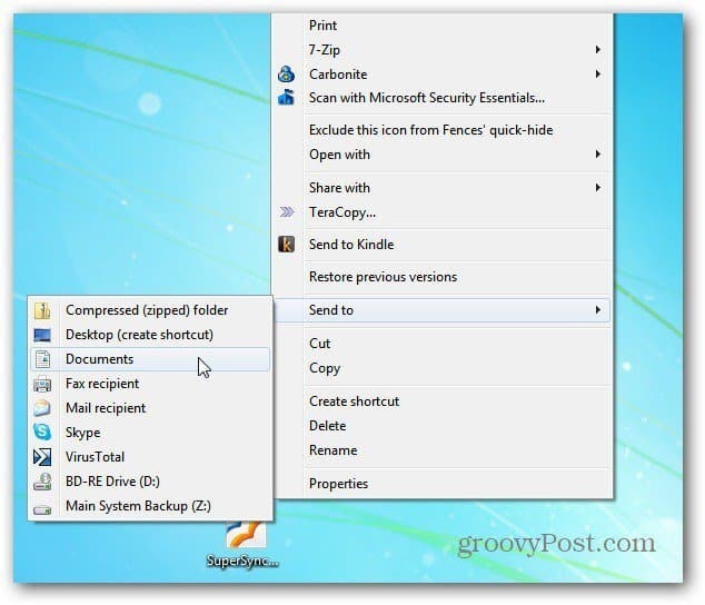 Windows 7 Högerklickmeny: Lägg till kopiera och flytta till mappkommandon