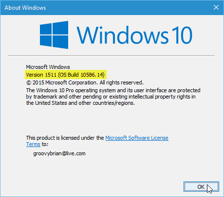 Windows 10-uppdateringsversion