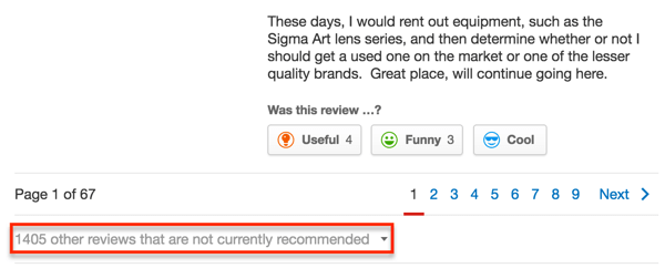 Om du är ett lokalt företag, se till att behålla kopior av dina Yelp-recensioner.