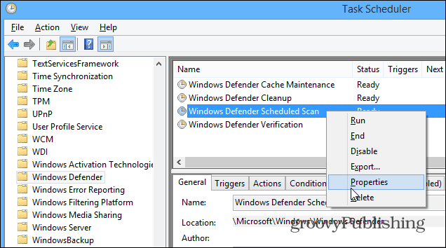 Hur man planerar Windows Defender för automatiska skanningar i Windows 8.1
