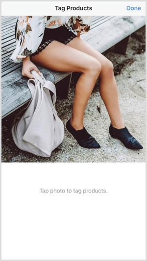 instagram shoppable post tag produkter tryck plats