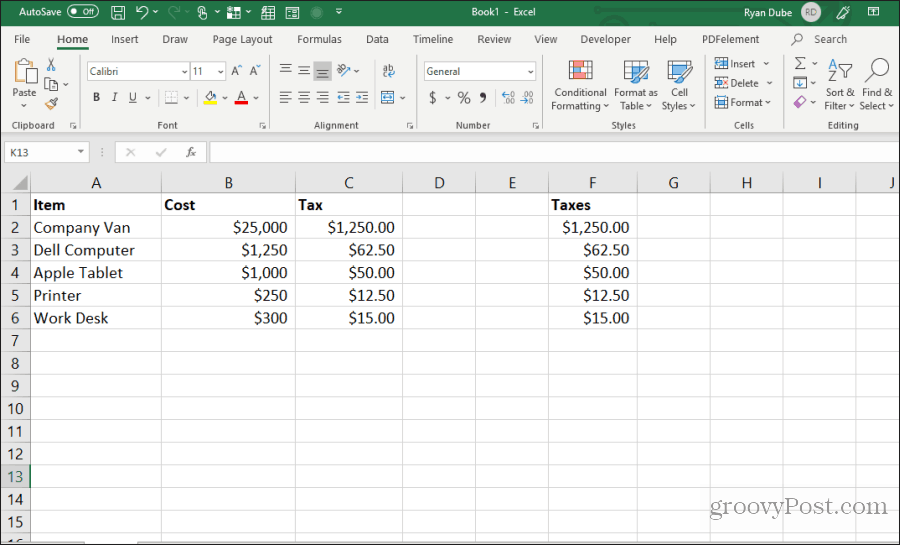 formelceller kopierar och klistras in i Excel