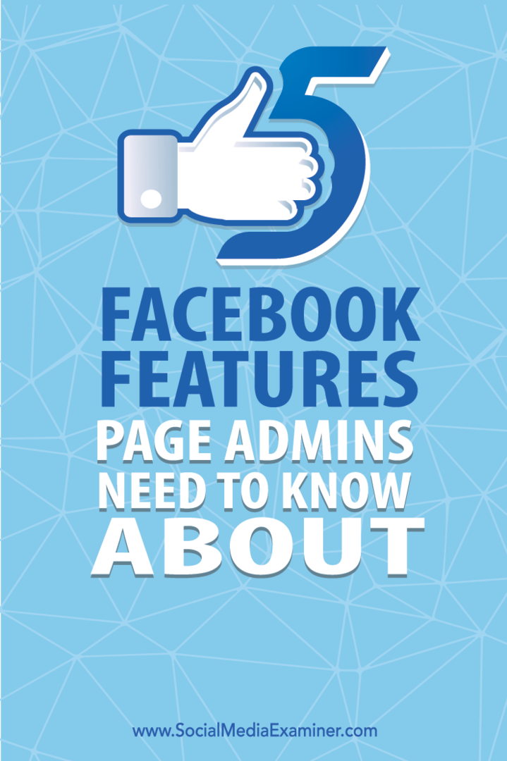 fem facebookfunktioner för sidadministratörer