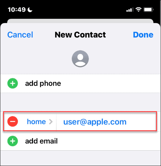 Apple ID i kontaktlistan