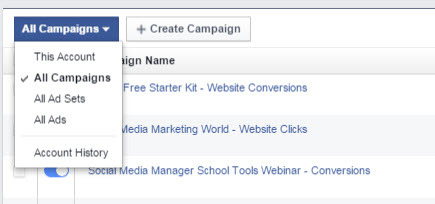 Facebook Ads Manager annonsuppsättningsrapporter