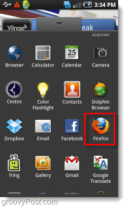 Firefox från app-lådan