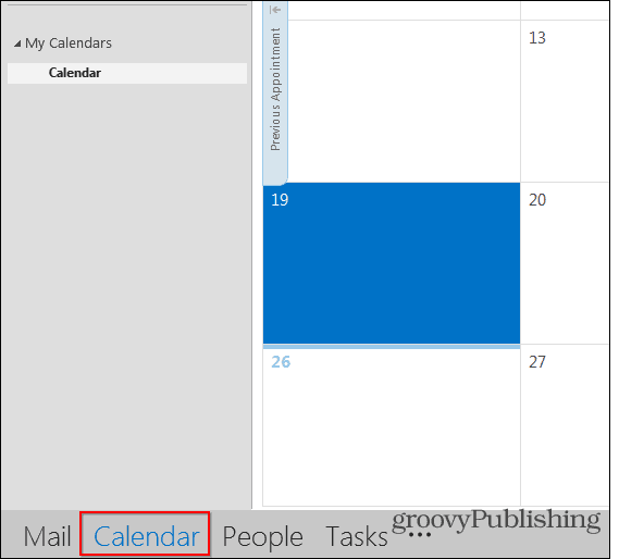 Outlook 2013 kalendervy
