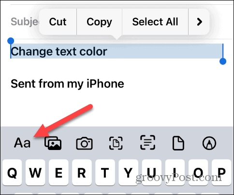 Ändra textfärg på iPhone
