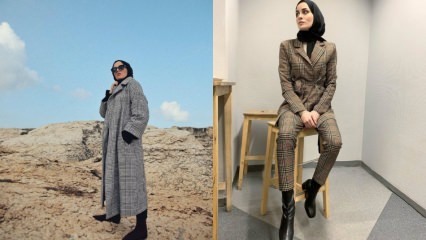 Nya säsong rutiga hijab klädmodeller