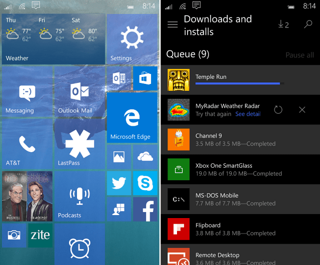 Windows 10 Mobile Build 10149 Visual Tour med nya funktioner