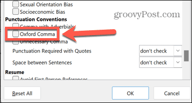 ord avmarkera oxford kommatecken
