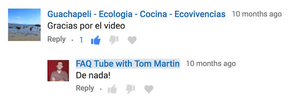 Svara på YouTube-kommentarer på kommentatorns språk.
