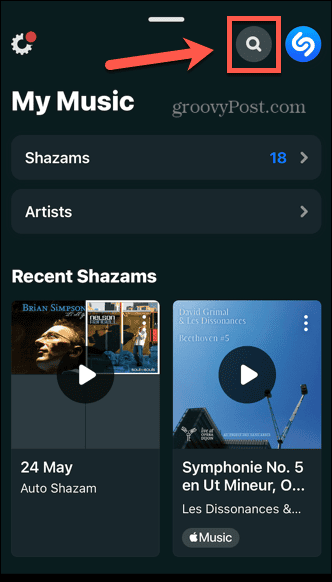 shazam-sökning