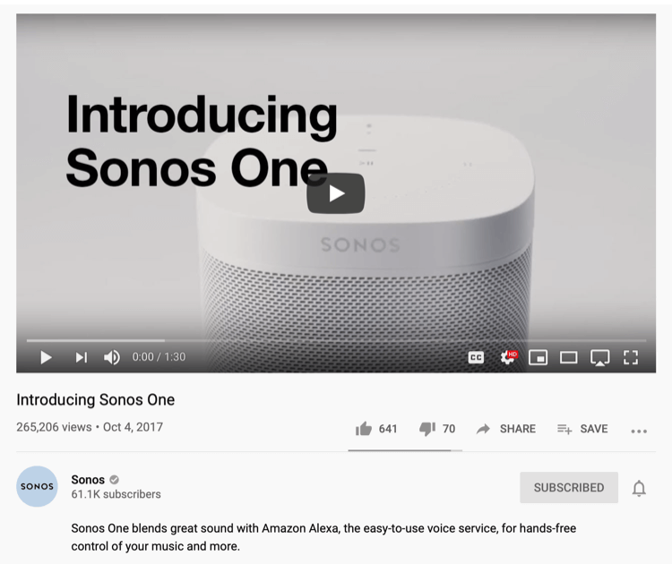 exempel på YouTubes produktförsäljningsvideo
