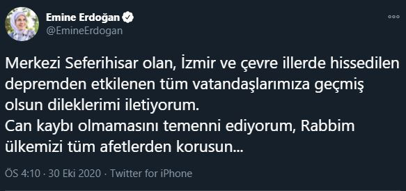 delning av jordbävningen emine erdoğan