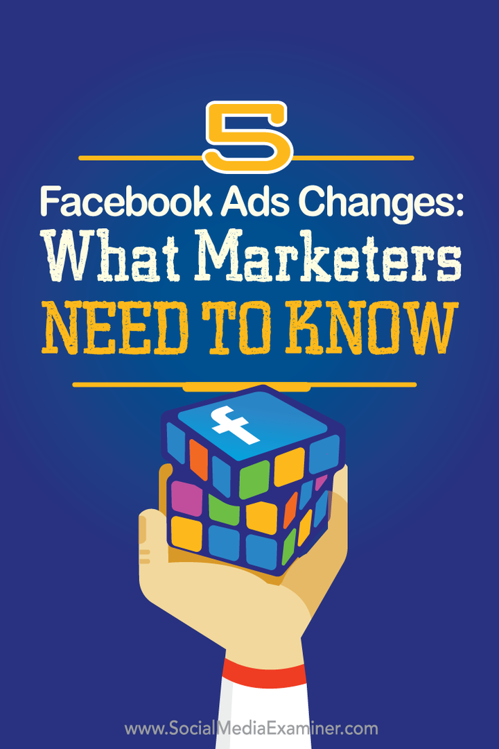 vad marknadsförare behöver veta om fem ändringar av Facebook-annonser