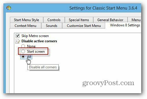 Inaktivera SmartScreen Classic Shell