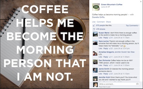 grönt berg kaffe instagram bild