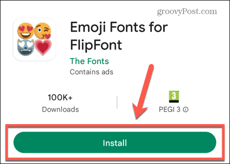 installera emoji-teckensnitt för flipfont
