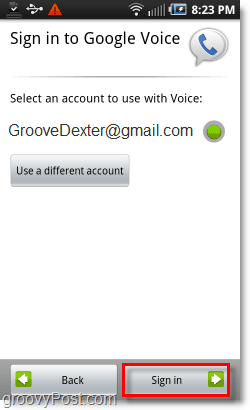 Google Voice på Android mobilinloggning