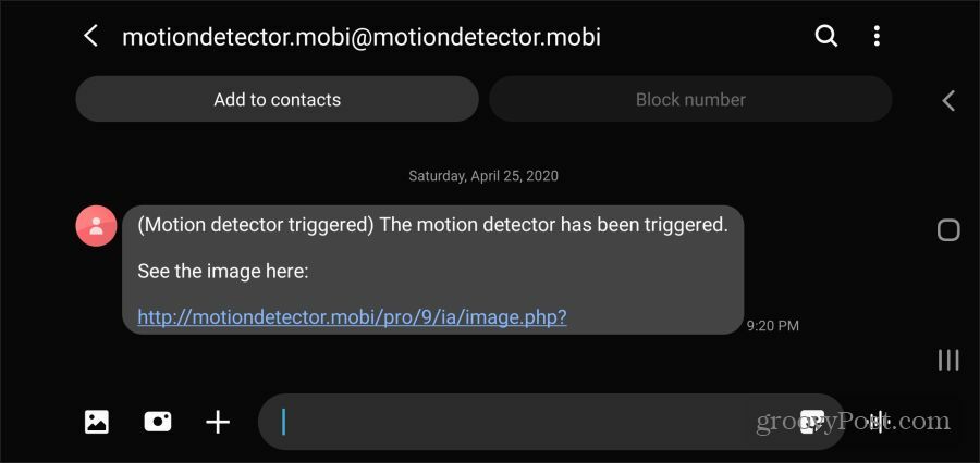 mobi rörelse upptäcka sms